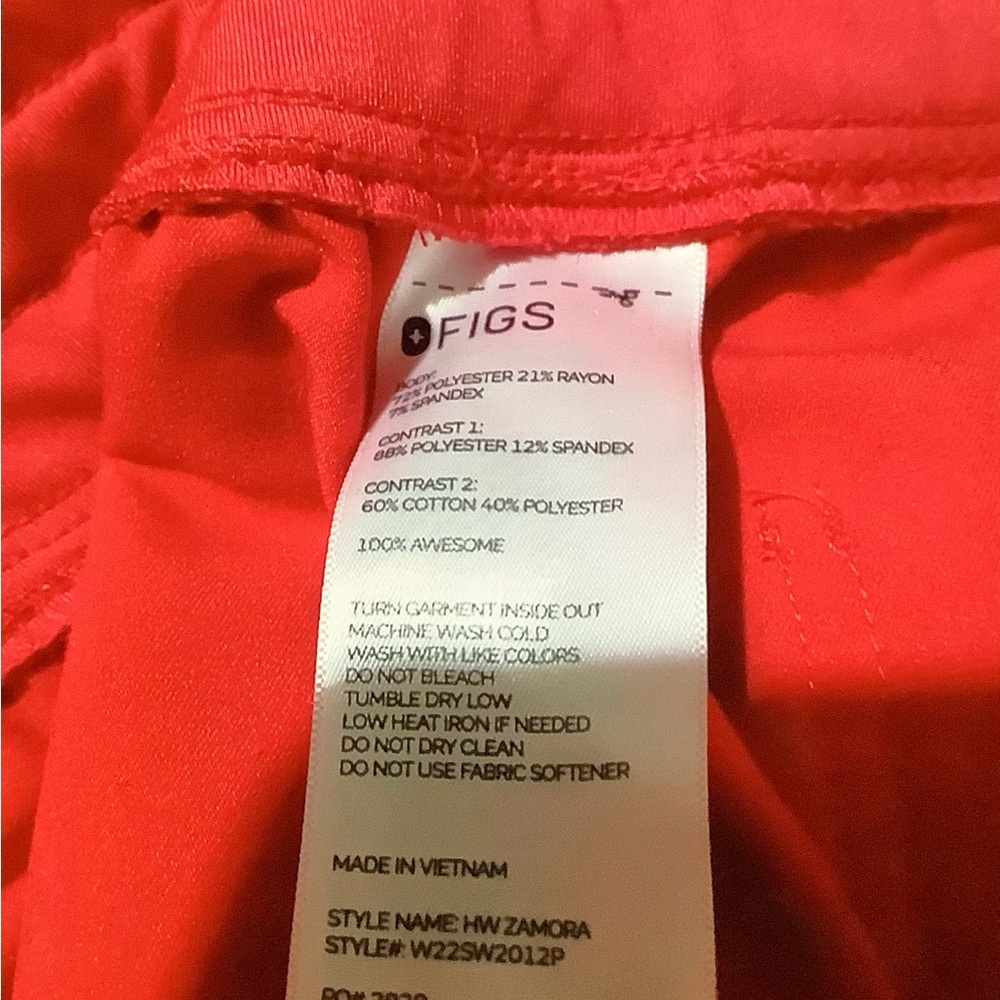 Figs Scrub Shocking Pink High waisted Zamora Joggers Medium Petite M/P - Picture 5 of 5